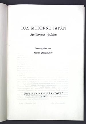 Image du vendeur pour Das moderne Japan: Einfhrende Aufstze; mis en vente par books4less (Versandantiquariat Petra Gros GmbH & Co. KG)