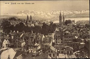 Bild des Verkufers fr Ansichtskarte / Postkarte Zrich Stadt Schweiz, Stadtansicht, Alpenpanorama, Urania zum Verkauf von akpool GmbH