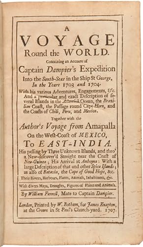 A VOYAGE ROUND THE WORLD. CONTAINING AN ACCOUNT OF CAPTAIN DAMPIER'S EXPEDITION INTO THE SOUTH-SE...