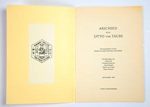 Abschied von Otto von Taube. Herausgegeben von der Rudolf Alexander Schröder-Gesellschaft.