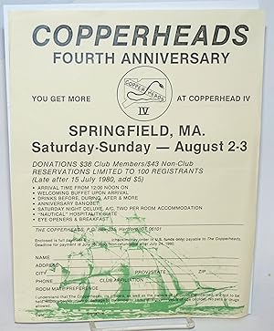 Copperheads: fourth anniversary [handbill] Springfield, MA Saturday - Sunday - August 2-3, 1980