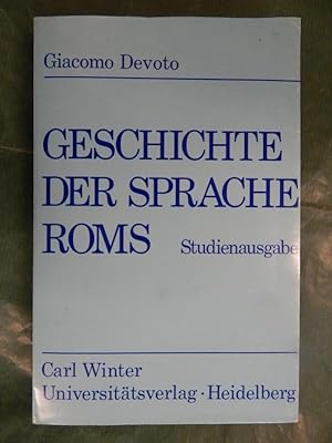 Bild des Verkufers fr Geschichte der Sprache Roms - Studienausgabe zum Verkauf von Buchantiquariat Uwe Sticht, Einzelunter.