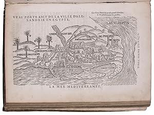 Immagine del venditore per Les observations de plusieurs singularitez et choses memorables, trouves en Grece, Asie, Jude, Egypte, Arabie et autres pays estranges.Paris, Guillaume Cavellat (colophon: printed by Benoist Prvost for Gilles Corozet, Guillaume Cavellat), 1555. 3 parts in 1 volume. 4to. With title in woodcut border with Cavellet's device and initials at the foot, each part-title with Cavellet's woodcut device, 1 folding woodcut map (31.5 x 35 cm) showing Mount Sinai, 44 woodcuts in the text (including a portrait of the author by Geoffroy Tory), and numerous fine decorated initials. Overlapping vellum (ca. 1600?). venduto da ASHER Rare Books