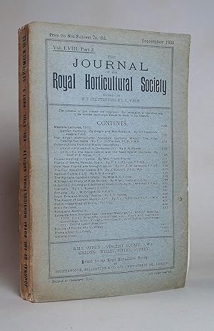 Imagen del vendedor de The Journal of the Royal Horticultural Society Vol. LVIII Part 2. September 1933 a la venta por Andmeister Books