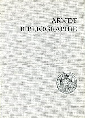 Imagen del vendedor de Arndt Bibliographie. Verzeichnis der Schriften von und ber Ernst Moritz Arndt. Festgabe zum 200. Geburtstage von Ernst Moritz Arndt. Hg. von der Ernst-Moritz-Arndt-Universitt Greifswald. a la venta por Antiquariat & Buchhandlung Rose