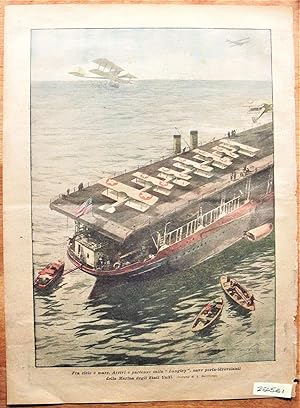 Vintage Print: Arrivals and Departures on the Aircraft Carrier Print