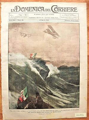 Vintage Print: Fight Between Torpeda Boats and Seaplanes