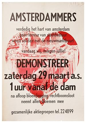 [Poster] Amsterdammers / Verdedig het Hart van Amsterdam geen terreur van stadsbestuur weest soli...