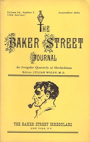 Imagen del vendedor de THE BAKER STREET JOURNAL ~ An Irregular Quarterly of Sherlockiana ~ September 1974 a la venta por SCENE OF THE CRIME 