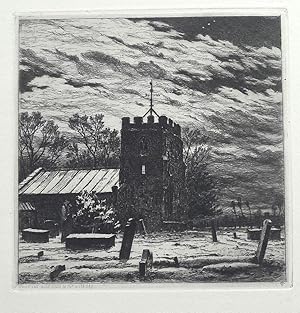 ' Ring out, Wild Bells, to the Wild Sky Etching by R.S.Chattock
