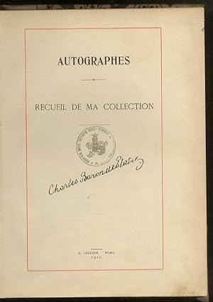 Autographes. Recueil de ma collection. Charles Baron de Platen.
