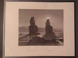 Memnonsstatuen zu Theben. Memnon Statues at Thebes. Statues de Memnon à Thèbes. 1 alter Orig,- St...