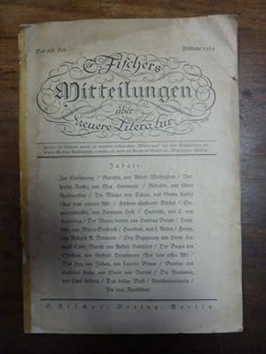 Mitteilungen über neuere Literaturwissenschaft, Heft 1, Frühjahr 1914,