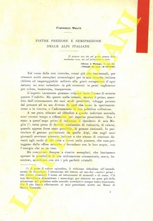 Bild des Verkufers fr Pietre preziose e semipreziose delle Alpi italiane. zum Verkauf von Libreria Piani