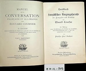 Immagine del venditore per Handbuch der franzsischen Umgangssprache fr Franzosen und Deutsche unter Bercksichtigung des Erlasses des franzsischen Unterrichtsministeriums vom 31. Juli 1901 neubearbeitet und vermehrt von Professor Paul Banderet. 32. Auflage venduto da ANTIQUARIAT.WIEN Fine Books & Prints