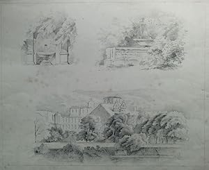 Heidelberg, 3 Zeichnungen, Motive vom Schloss, Karl Fehr um 1850