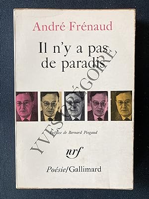 Bild des Verkäufers für IL N'Y A PAS DE PARADIS Poèmes (1943-1960) zum Verkauf von Yves Grégoire