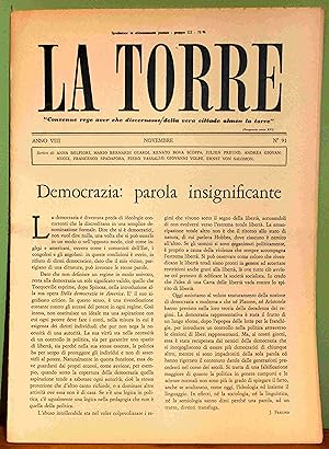 La Torre. Rivista mensile. Anno VIII. 1977. 9 fascicoli (su 10)