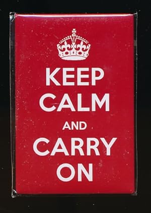 Bild des Verkufers fr Fridge Magnet: 'Keep Calm and Carry On'. Enamelled metal zum Verkauf von Barter Books Ltd