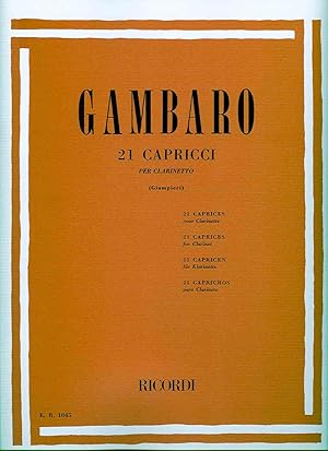 Imagen del vendedor de GAMBARO V. - Caprichos (21) para Clarinete (Giampieri) a la venta por Mega Music