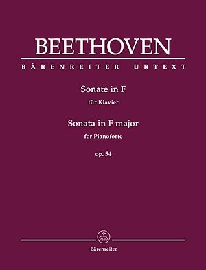 Bild des Verkufers fr BEETHOVEN - Sonata Op. 54 en Fa Mayor para Piano (Urtext) (Jonathan Del Mar) zum Verkauf von Mega Music