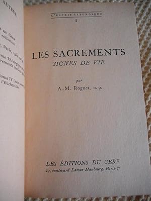 Seller image for Les sacrements signes de vie for sale by Frederic Delbos