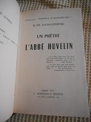 Bild des Verkufers fr Un pretre - L'abbe Huvelin zum Verkauf von Frederic Delbos