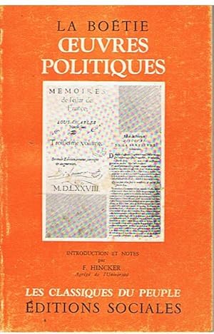 La Boétie - Oevres politiques