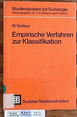 Empirische Verfahren zur Klassifikation von W. Sodeur / Teubner-Studienskripten ; 42 : Studienskr...