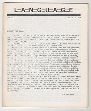 Bild des Verkufers fr L=A=N=G=U=A=G=E 13 (Language, Volume 3, Number 3, December 1980) zum Verkauf von Philip Smith, Bookseller