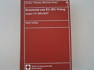 Bild des Verkufers fr Kommentar zum EU-, EG-Vertrag; Band 4., Artikel 137 - 209a EGV. zum Verkauf von Antiquariat Bookfarm