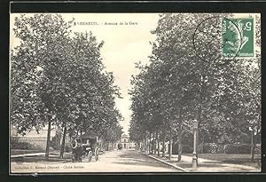 Carte postale Verneuil, Avenue de la Gare