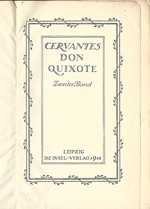 Cervantes. Don Quixote. Zweiter Band. Des Werkes zweiter Teil.