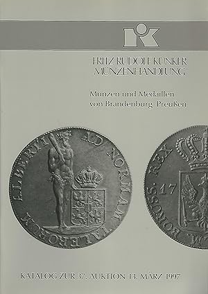 Imagen del vendedor de Knker. Mnzen und Medaillen von Brandenburg - Preuen. Katalog zur 37. Auktion. 13. Mrz 1997. a la venta por Lewitz Antiquariat