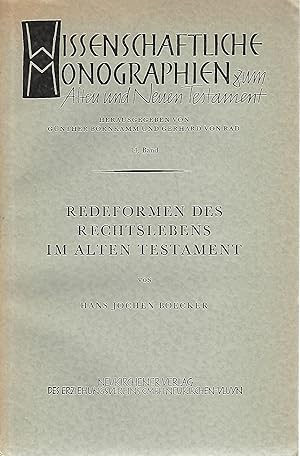 Bild des Verkufers fr Redeformen des Rechtslebens im Alten Testament. Wissenschaftliche Monographien zum Alten und Neuen Testament, Band 14. Herausgegeben von Gnter Bornkamm und Gerhard vbon Rad. zum Verkauf von Lewitz Antiquariat