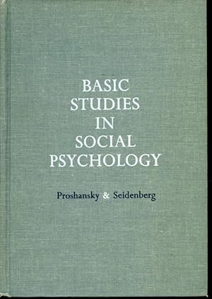 Seller image for Basic Studies in Social Psychology for sale by Librairie Le Nord