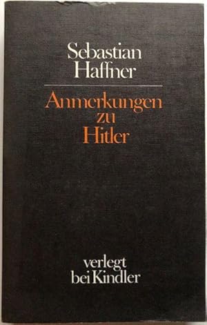 Bild des Verkufers fr Anmerkungen zu Hitler. zum Verkauf von Antiquariat Lohmann