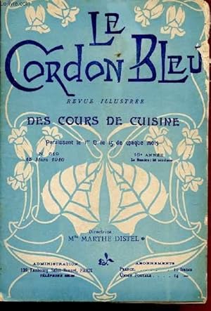 Bild des Verkufers fr Le cordon-bleu n619 - 15 Mars 1910 zum Verkauf von Le-Livre