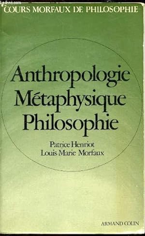 Seller image for Anthropologie Mtaphysique Philosophie for sale by Le-Livre