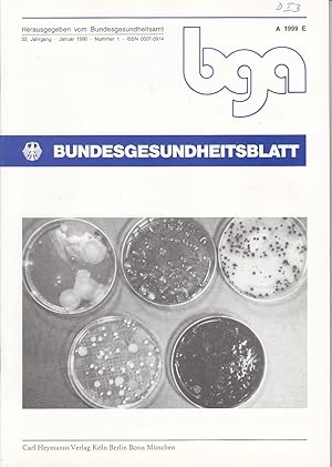 Bild des Verkufers fr Bundesgesundheitsblatt. 33. Jahrgang (1990) zum Verkauf von Antiquariat Jterbook, Inh. H. Schulze