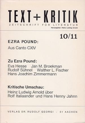 Ezra Pound: Aus Canto CXIV / Hrsg. v. Heinz Ludwig Arnold; Text + Kritik. Zeitschrift für Literat...