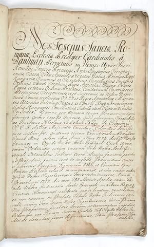 Bild des Verkufers fr Abschrift einer Rechtsurkunde zu Prozessangelegenheiten des Nikolaus Ladislaus Nagy de Csppny im Komitat Nitra mit eigenh. U. "Comes Ladislaus Balogh de Galantha" (als "Tabulae Judiciariae Octavalis Archi-Episcopalis Praeses"). zum Verkauf von Antiquariat INLIBRIS Gilhofer Nfg. GmbH