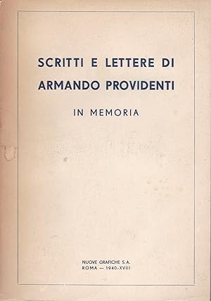 Scrittori e lettere di Armando Providenti. In memoria.