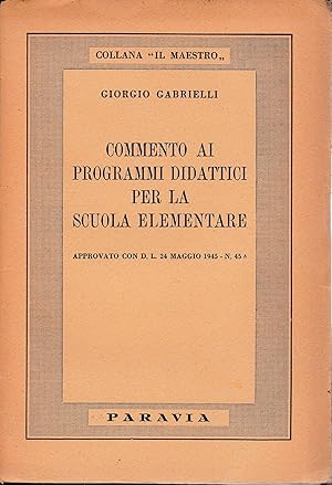 Commento ai programmi didattici per la scuola elementare