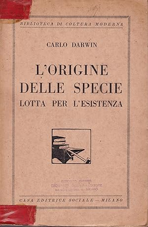 L'origine delle specie. Lotta per l'esistenza.