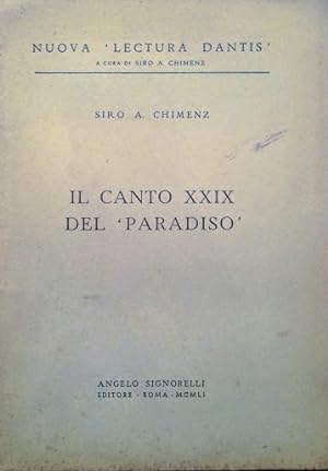 Seller image for Il canto XXIX del Paradiso for sale by librisaggi