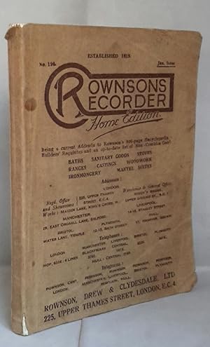 Rownsons Recorder. Home Edition. No 196. Jan Issue.