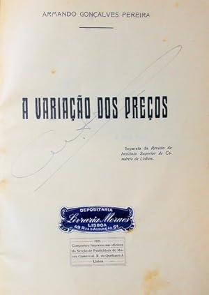 Bild des Verkufers fr A VARIAO DOS PREOS. zum Verkauf von Livraria Castro e Silva