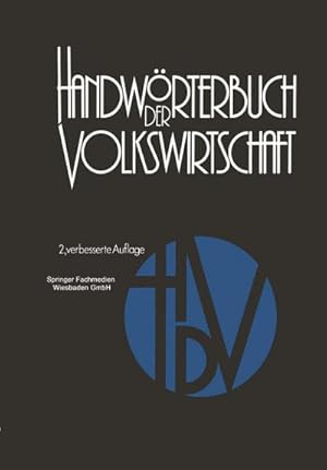 Imagen del vendedor de Handwrterbuch der Volkswirtschaft a la venta por AHA-BUCH GmbH
