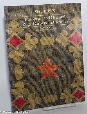 Seller image for European and Oriental Rugs, Carpets and Textiles; Sotheby's London Wednesday July 25 1990 for sale by Bolerium Books Inc.